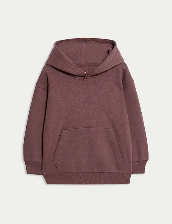 Einfarbiger Hoodie mit hohem Baumwollanteil (2–8 J.)