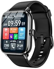 Smart Watches for Men Women with Alexa Built-in, Bluetooth Call, 1.85" HD Touchscreen, 120+ Sport Modes, IP68 Waterproof, 7-Day Battery, 24/7 Heart Rate & Sleep Monitor for Android iPhone (Black)