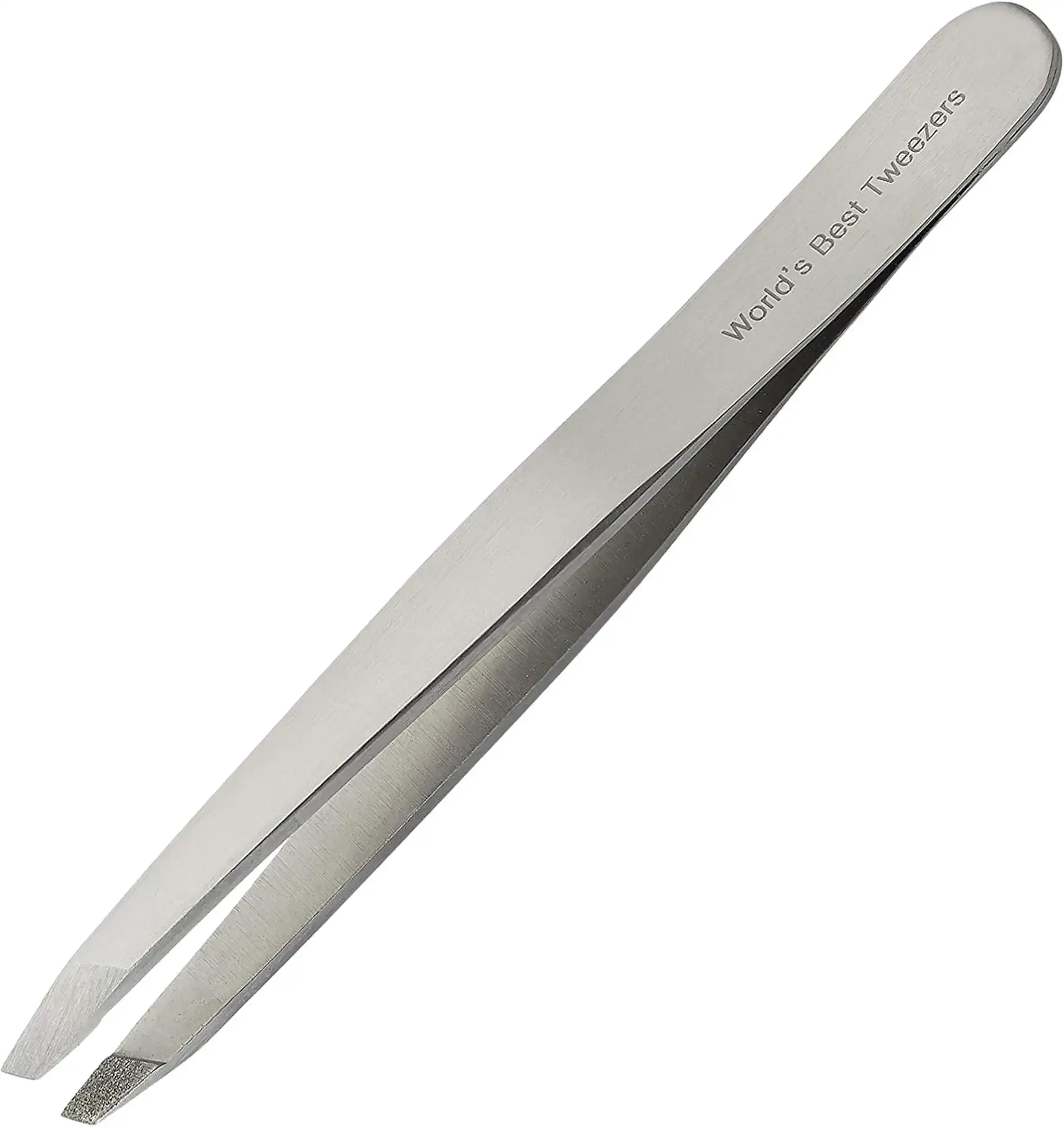 WBT Diamond Tip Tweezer- Grabs Hair from the Root, Diamond Coated Slant Tips Precision Tweezer for Eyebrow, Facial & Ingrown Hair Removal - Perfectly Aligned Tips Surgical Grade Steel Tool