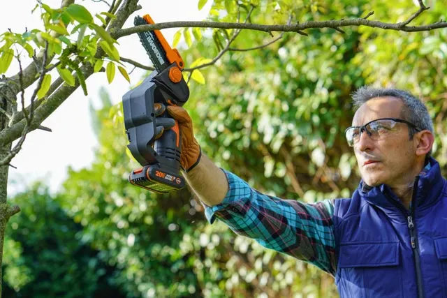 Motosierra podadora 1 mano WP342E.9 WORX 12 cm 20V sin batería