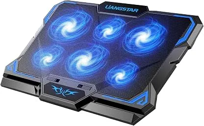 Laptop Cooling Pad, Laptop Cooler with 6 Quiet Led Fans for 15.6-17 Inch Laptop Cooling Fan Stand, Portable Ultra Slim USB Powered Gaming Laptop Cooling Pad, Switch Control Fan Speed Function Laptop Cooling Pad, Laptop Cooler with 6 Quiet Led Fans…