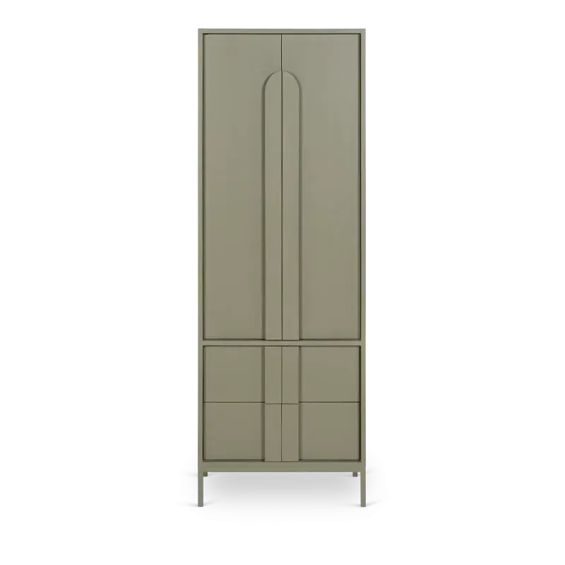 Opbergkast Okko - 65 cm - Mosgroen - 2 deuren, 2 laden