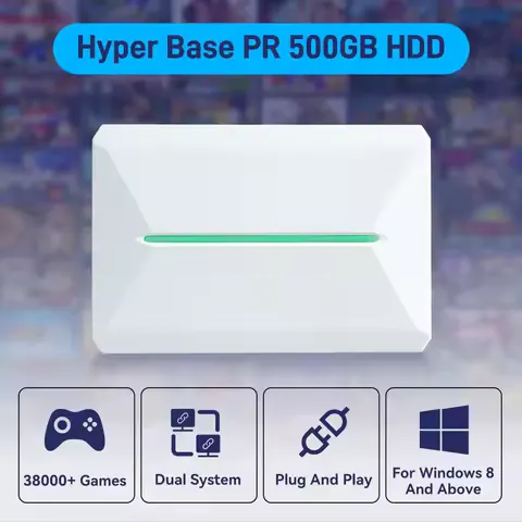 JMachen 500GB Game HDD Retrobat & Playnite Video Game Console with 38200+ Games for PS3/PS2/PSP/Switch/Wii/WiiU for Windows PC/Laptop