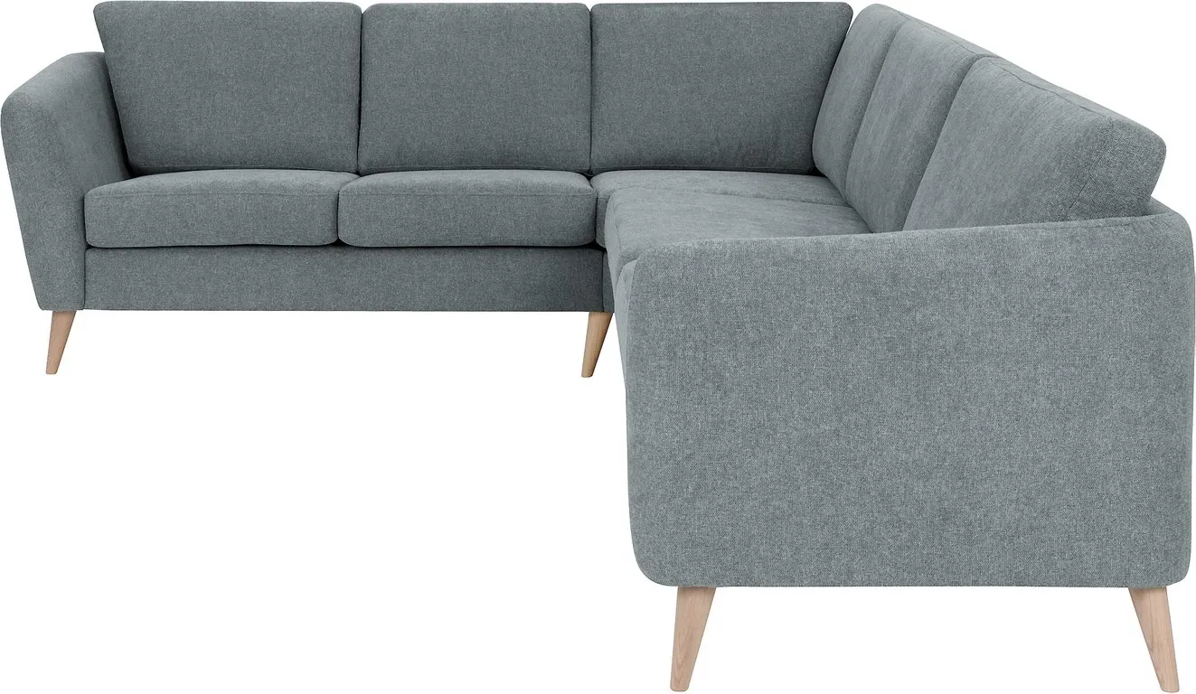 Sone høy hjørnesofa Modulsofa. 2 seter + hjørne + 3 seter i stoff Bloq, armlene W2.