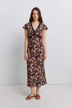 Vestido midi estampado lace