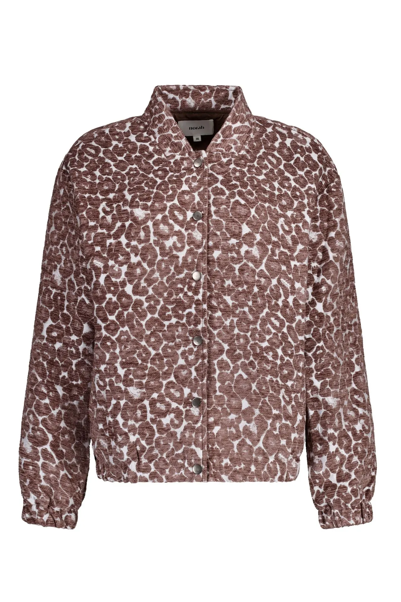 Bruin/ecru jasje met luipaardprint
