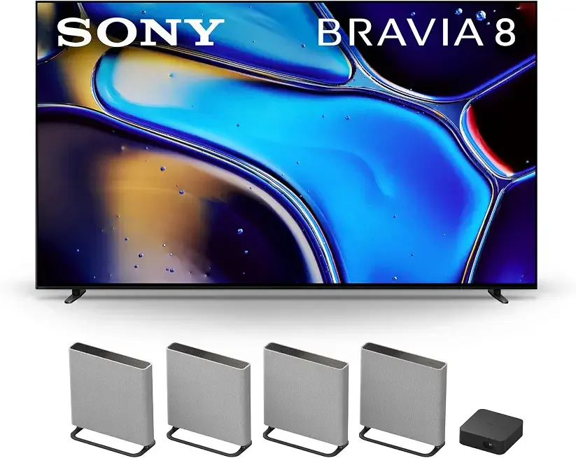 Sony 65 Inch OLED 4K Ultra HD TV BRAVIA 8 Smart Google TV with Dolby Vision HDR and Exclusive Features for PlayStation 5 (K-65XR80), 2024 Model BRAVIA Theater Quad