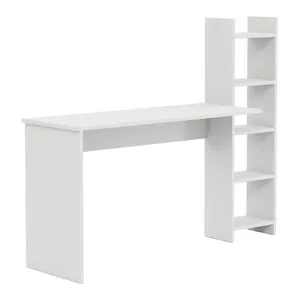 Escritorio con estantería lateral Chagtuniejle 150x45x120 cm Blanco [en.casa]