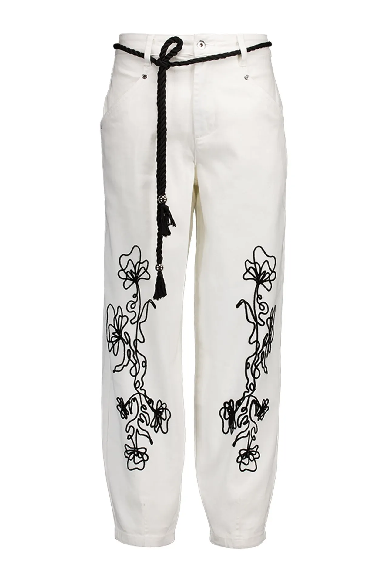 Bella jeans | Barrel | Wit | One Size