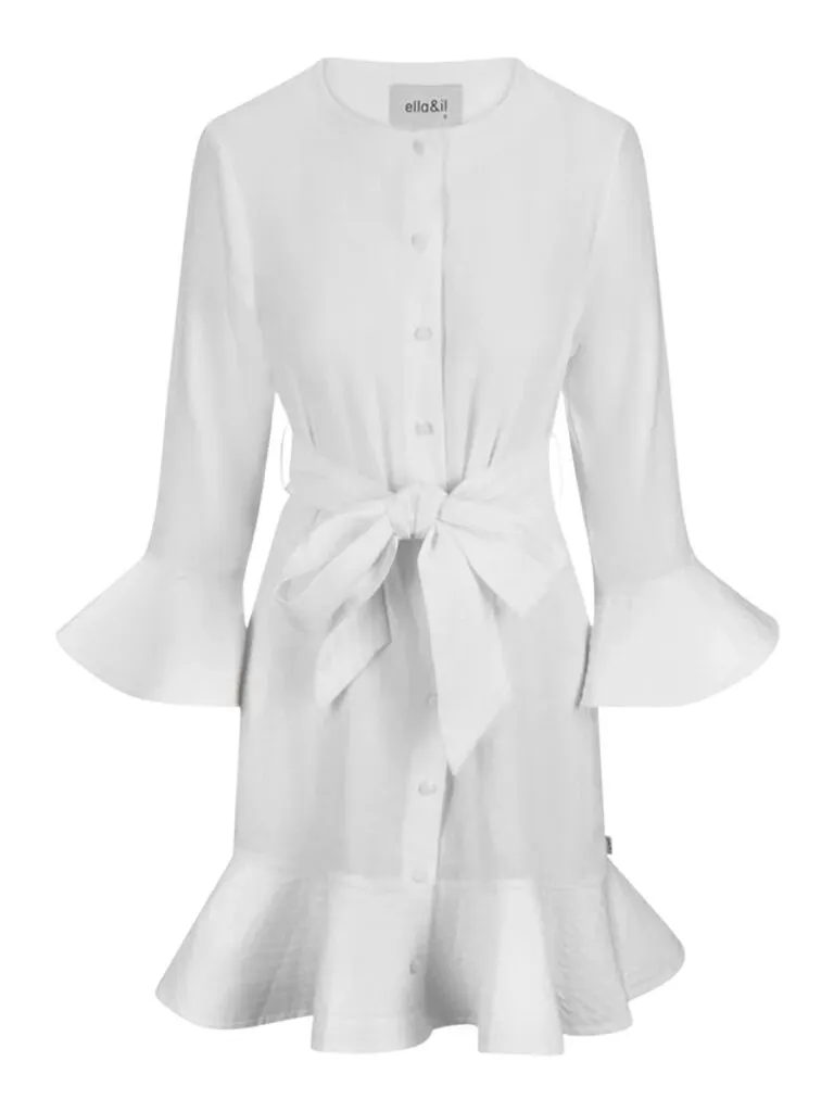 Gabrielle Linen Dress - Hvit