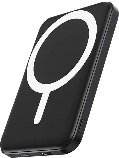 podoru for MagSafe Power Bank 5000mAh, Ultra-Slim Magnetic Portable Charger | 20W PD Fast Charging, Travel Essentials with USB-C Cable, Wireless Battery Pack for iPhone 17/16/15/14/13/12 Series-Black podoru for MagSafe Power Bank 5000mAh, Ultra-Slim M…