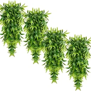 4 plantas colgantes artificiales de 79 cm, resistentes a los rayos UV, realistas, con hojas colgantes artificiales para el hogar y el exterior.