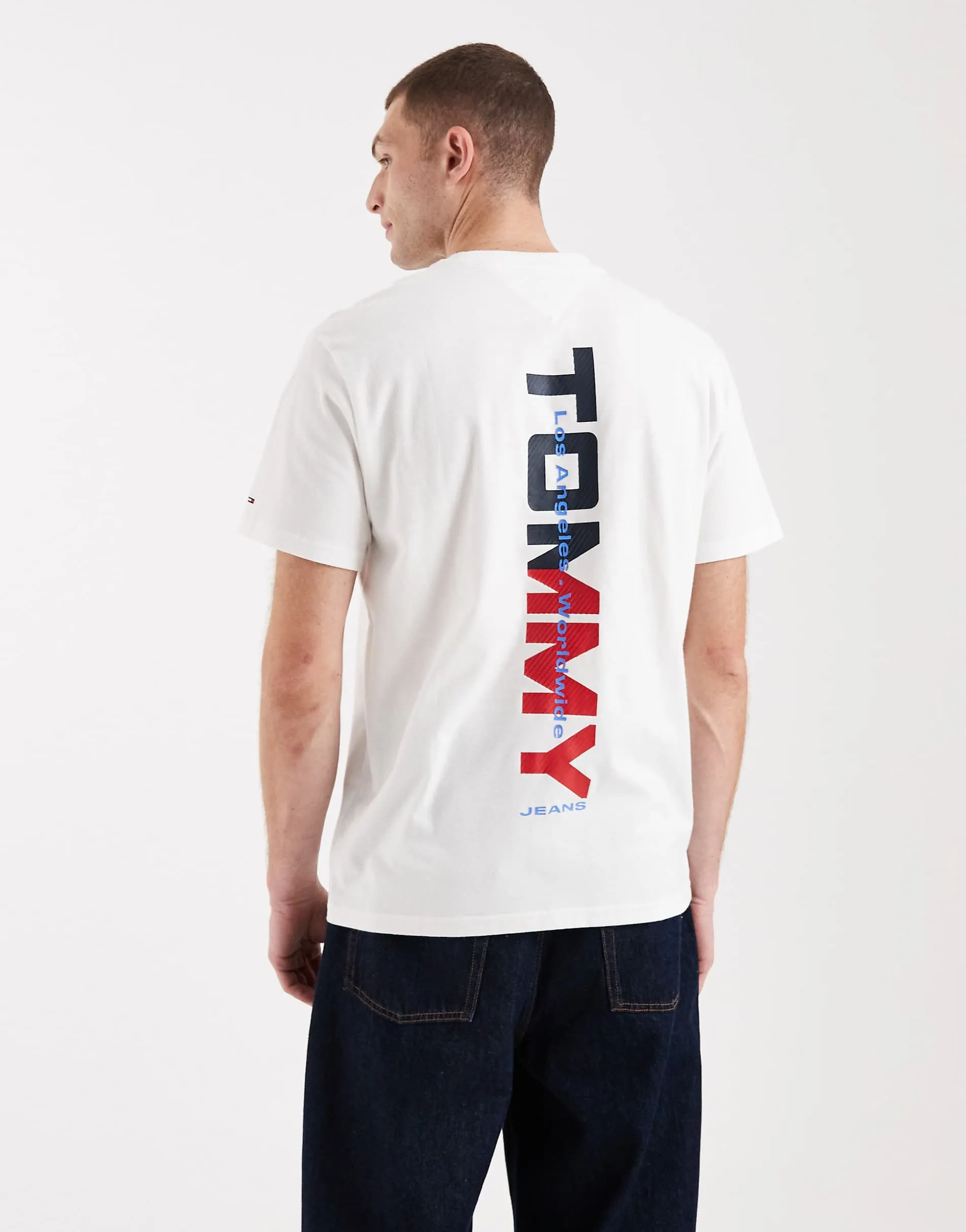 Tommy Jeans backprint relaxed fit t-shirt in white