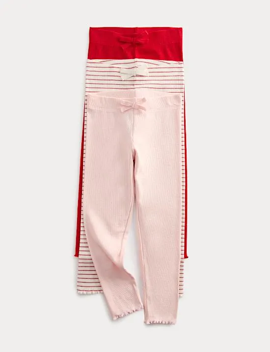 3er-Pack Capri-Leggings mit hohem Baumwollanteil (2–8 J.)