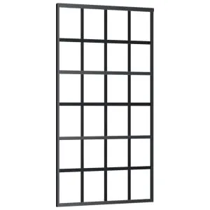 vidaXL puerta corredera esg vidrio y aluminio negra 102x205 cm