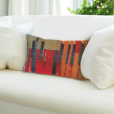 12-in x 20-in Navy Oblong Indoor Decorative Pillow
