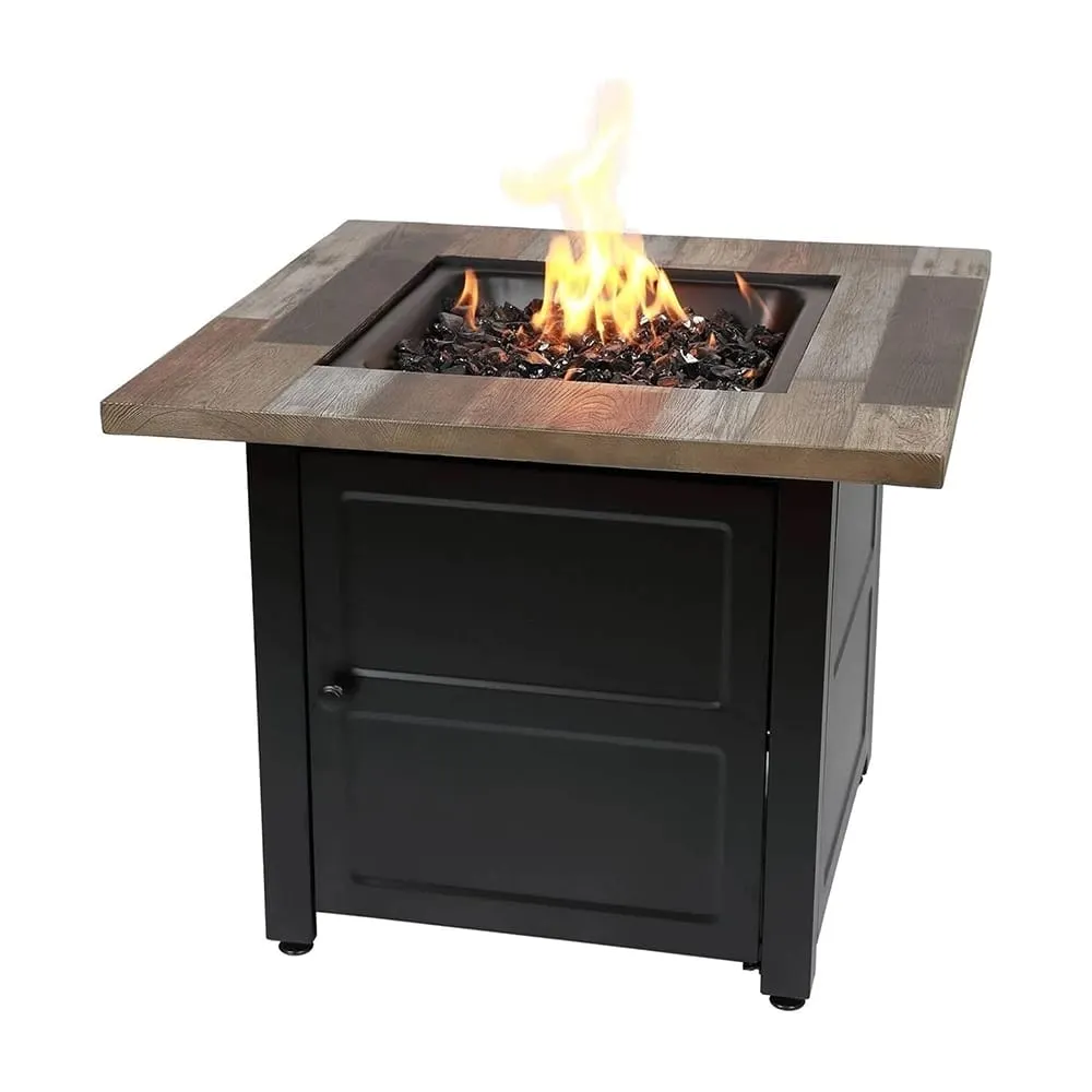 Endless Summer Cayden 30" Outdoor Fire Pit, 50,000 BTU, Black Fireglass