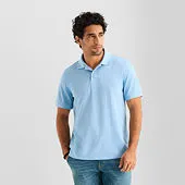 St. John's Bay Premium Stretch Mens Classic Fit Short Sleeve Polo Shirt