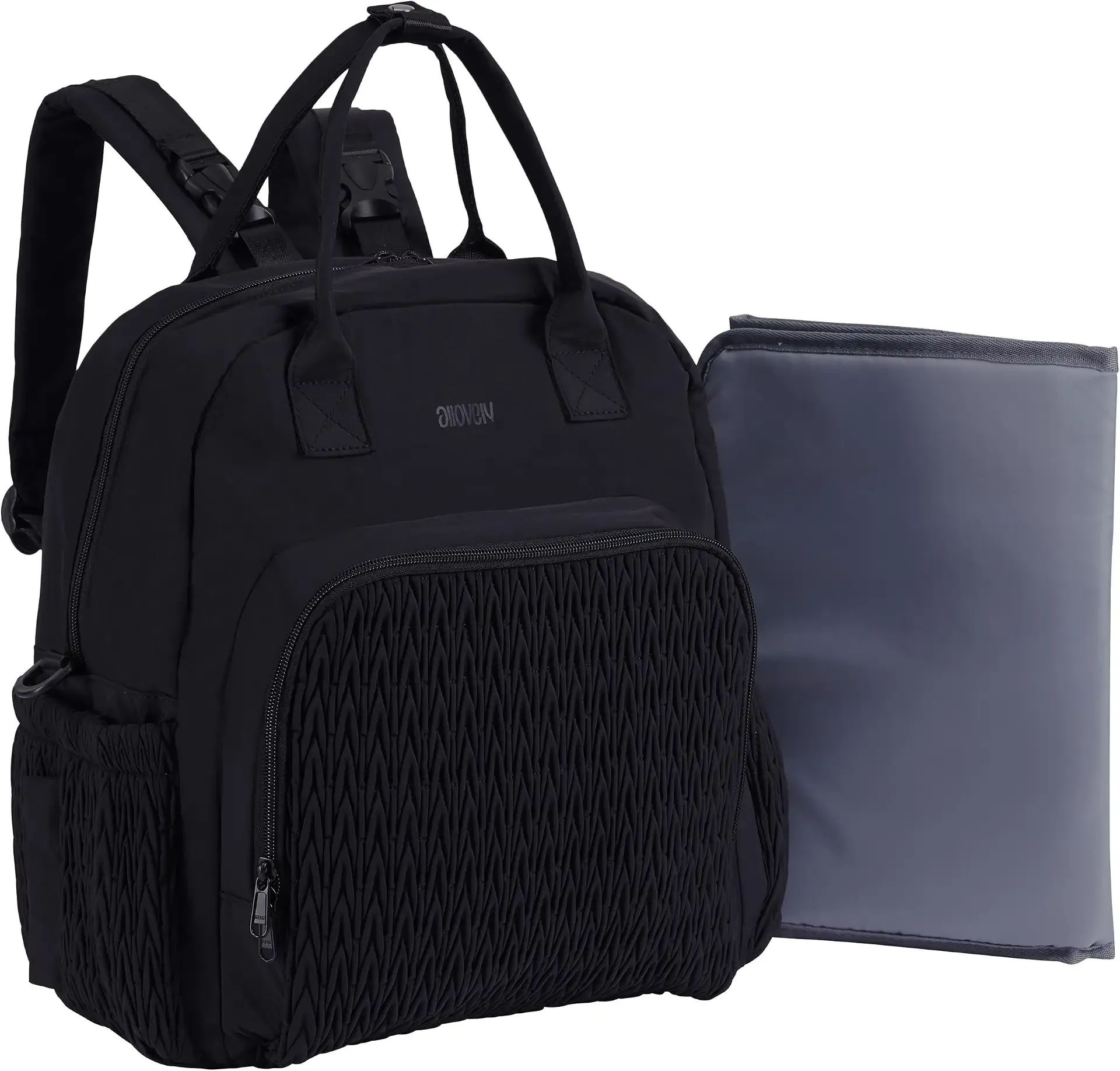 Large Capacity Diaper Bag Backpack with Insulated Pockets,Black | Baby Travel Bag, Stroller Hooks for Moms Dads, Multifunctional, Waterproof, Baby essentials Travel Tote,Gift for Baby