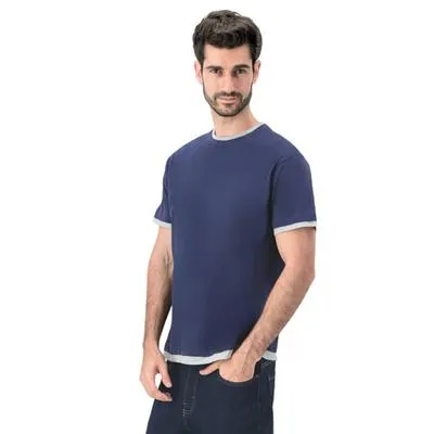 Playera Hummo Hombre Diseño Liso Detalles En Contraste