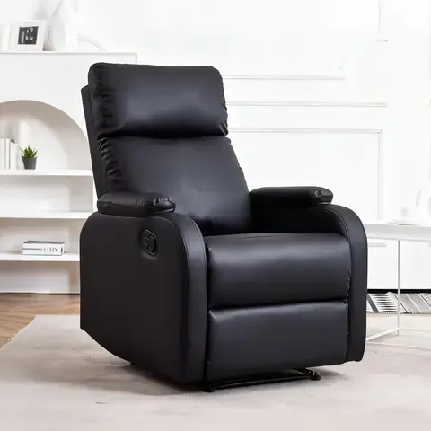 Berger Reclinable Sillón 1 Cuerpo PU 68x75x97cm Negro Piel Antiarañazos