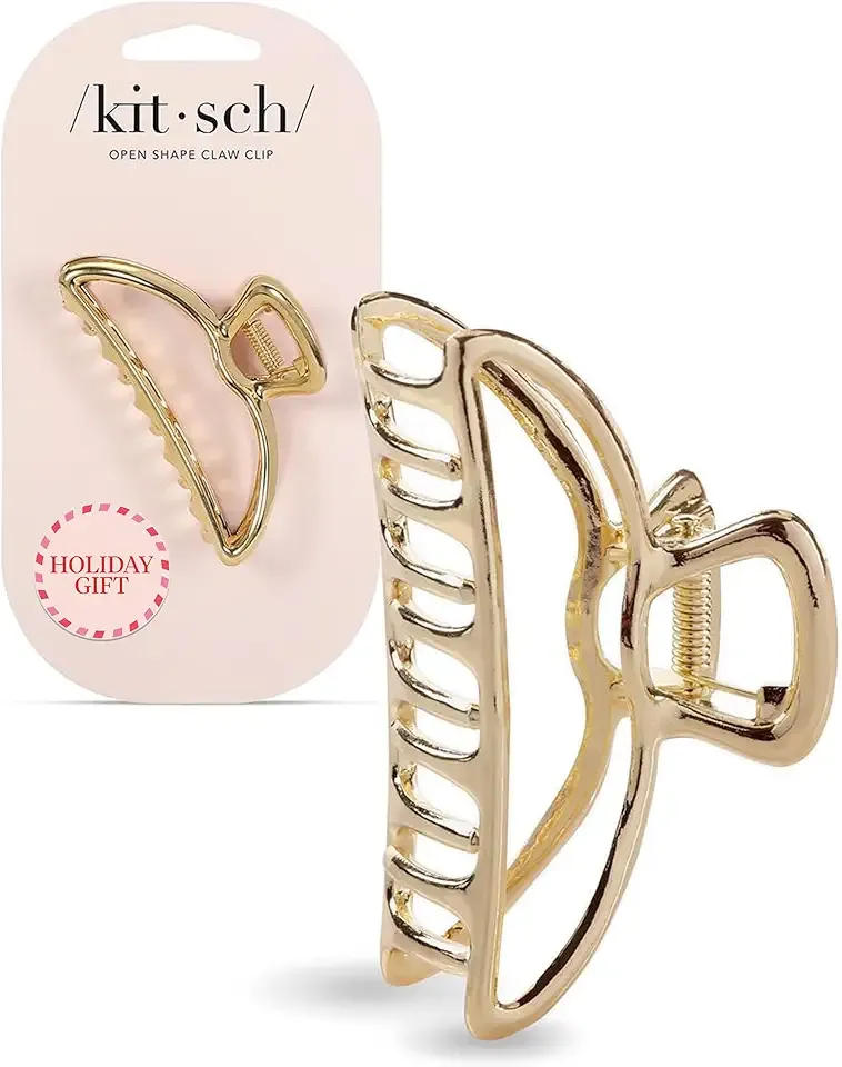 Kitsch Metal Hair Clips for Women - Durable & Elegant Metal Claw Clips, Perfect for Everyday Use & Special Occasions | Ideal Gifts for Women - Gold, 1 Pc