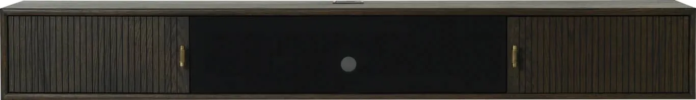 Lyon vegg TV benk stor H23x172x32cm med veggoppheng bruntlakkert eikefiner