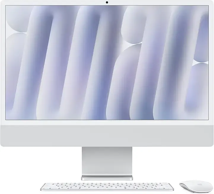 Apple 2024 iMac All-in-One Desktop Computer with M4 chip with 10-core CPU and 10-core GPU: Built for Apple Intelligence, 24-inch Retina Display, 24GB Unified Memory, 512GB SSD Storage; Silver