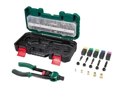 Alicates para tuercas remachables con accesorios 150 pzs