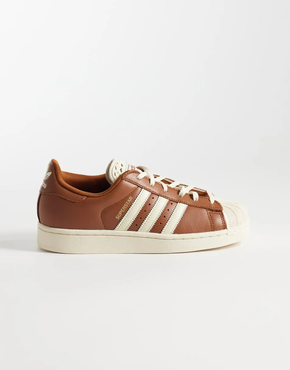 adidas Originals Superstar II trainers in brown with crochet tongue