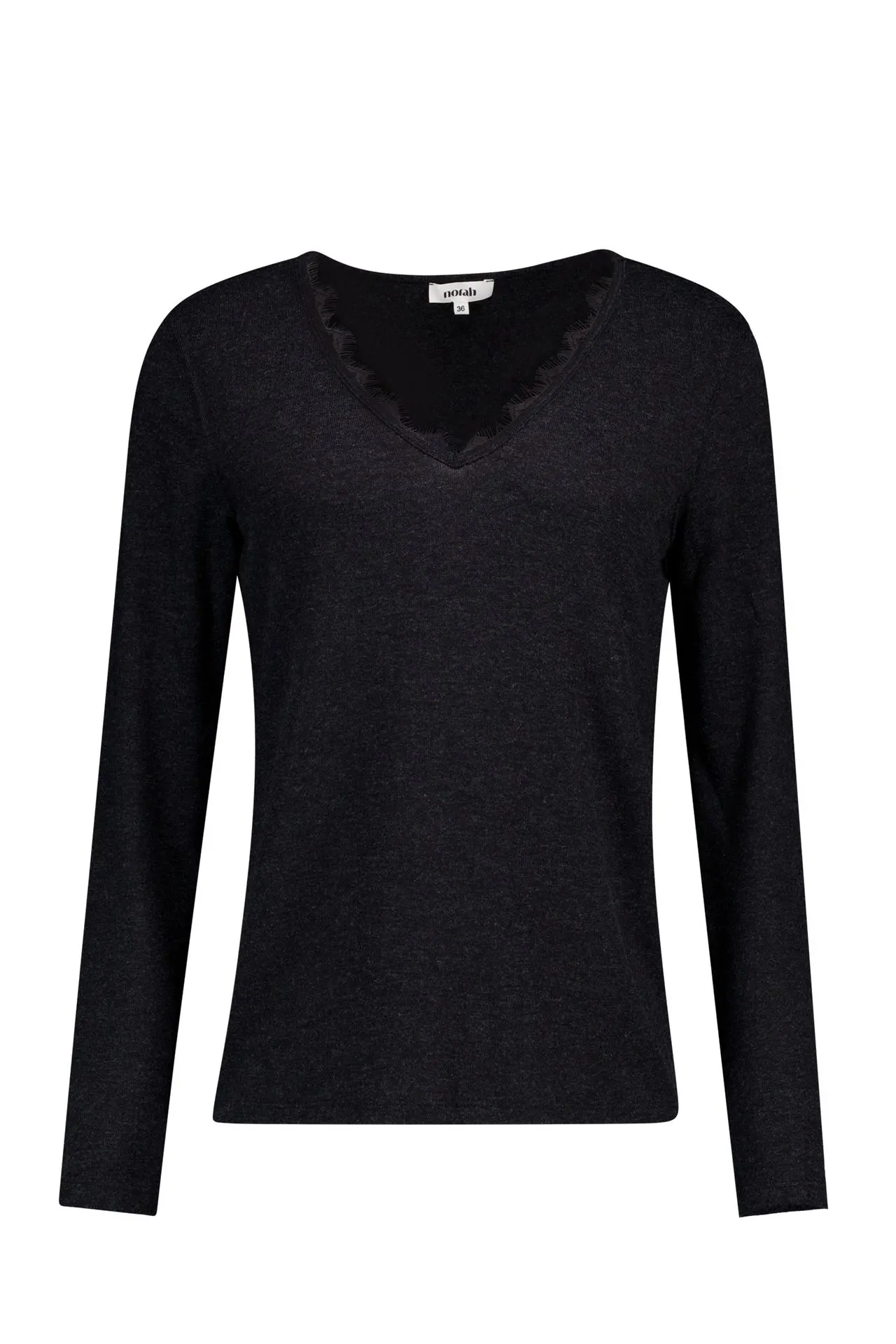 Donkergrijs shirt met V-hals