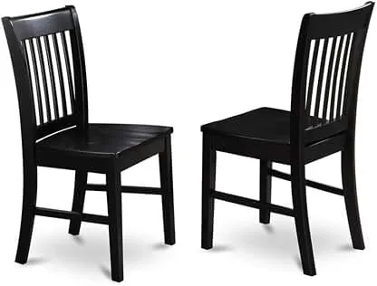 East West Furniture NFC-BLK-W Norfolk Dining Chairs - Sla…