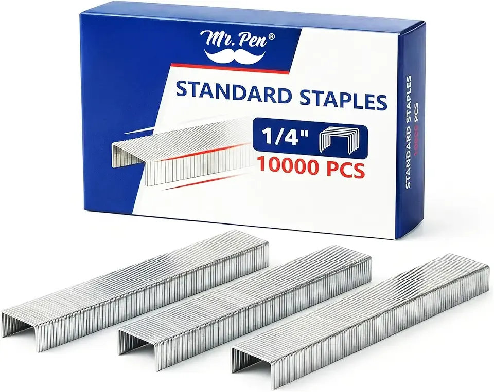 Mr. Pen- Staples for Staple Gun, 20 Sheets, 1/4 inch, 10000 Staples Bulk for Upholstery, Construction, Furniture