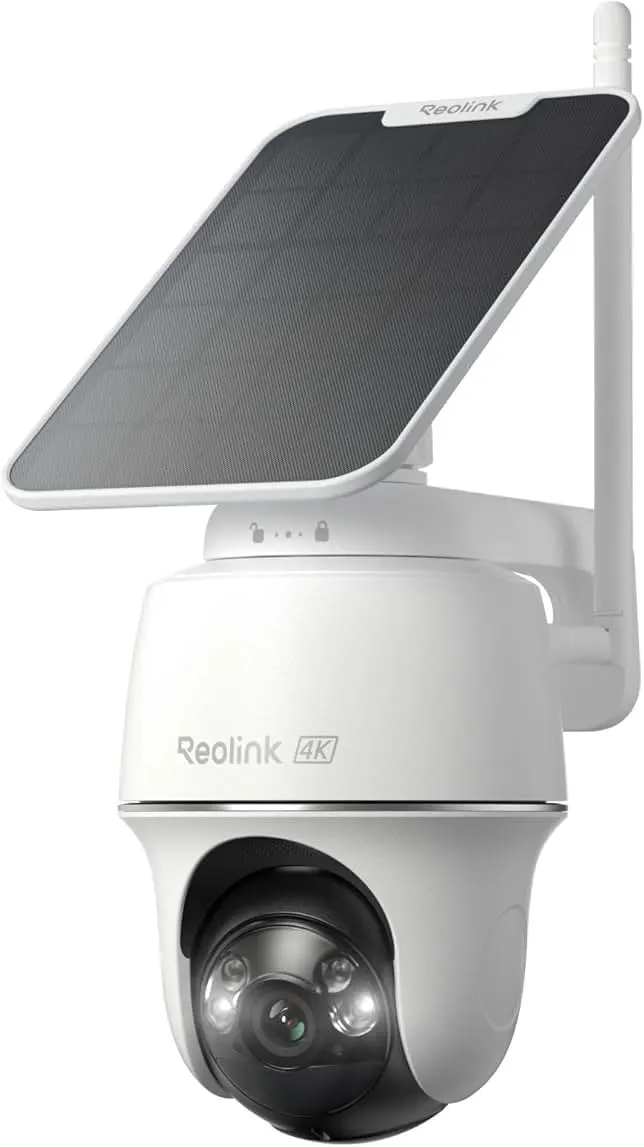 REOLINK First 4K Solar Security Cameras Wireless Outdoor, Argus PT Ultra+Solar Panel, 360° Pan Tilt Auto-Tracking, 8MP Color Night Vision, 2.4/5 GHz Wi-Fi 6, No Subscriptions, Home Hub Compatible