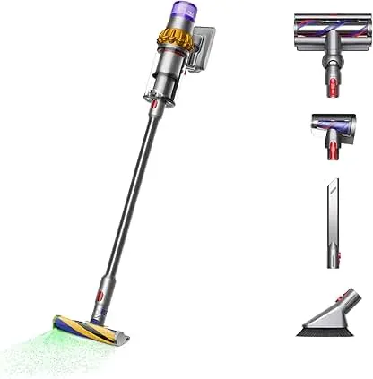 Dyson V15 Detect Plus Cordless Vacuum, Illumination Reveals dust, 240AW, 3 Power Modes, Up to 60 Minutes,² Deep Cleans Hard Floors and Carpets, Detangles pet Hair, Converts to Handheld Dyson V15 Detect Plus Cordless Vacuum, Illumination Reveals…