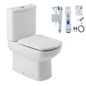 Kit inodoro largo Dama Senso con depósito y tapa blanco brillante