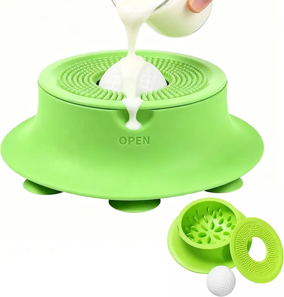 Slow Feeder Dog Bowl, 2-in-1 Silicone Lick Bowl for Dogs & Cats,Green | Interactive treat dispenser for yogurt, peanut butter, wet food & freeze-dried treats. Dog enrichment, easy clean.