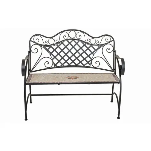 Gartenbank AMARILLO - schwarz - 115 cm