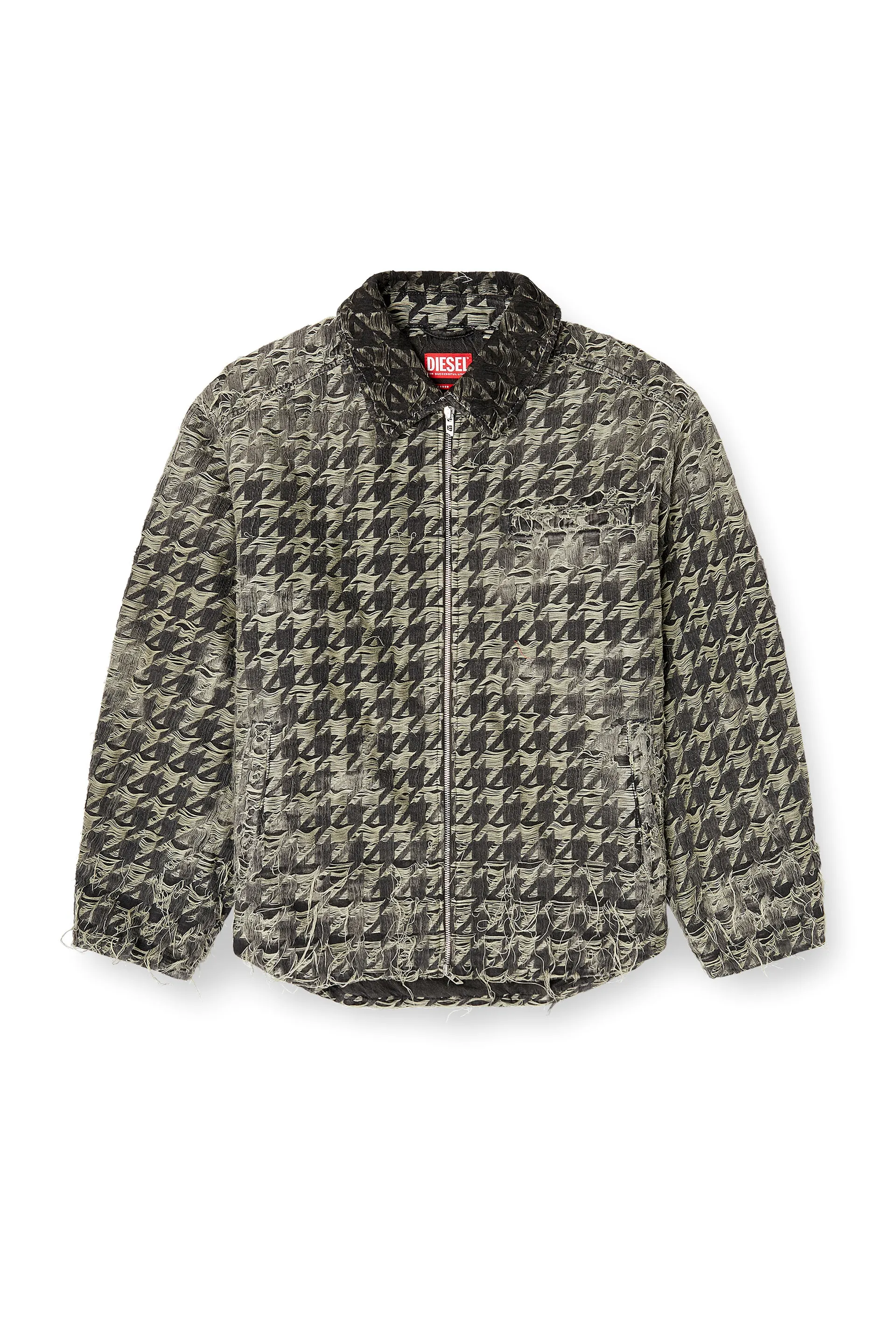 Jacket in houndstooth-weave denim