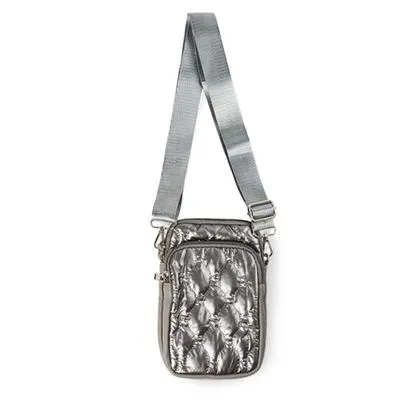 Crossbody Mxstaza Mujer Metalizada Corre Ancha