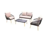11tlg Outdoor Loungemöbel-Set Rope mit Polsterauflagen