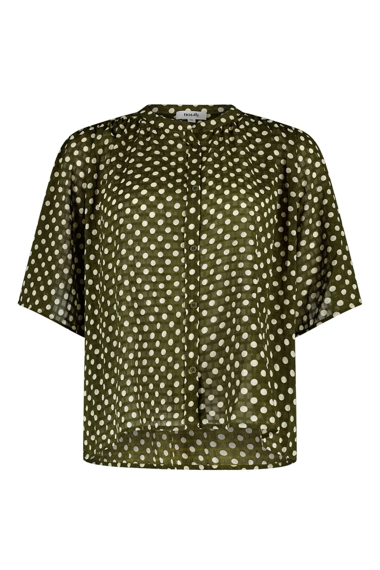 Groen/witte polkadot blouse