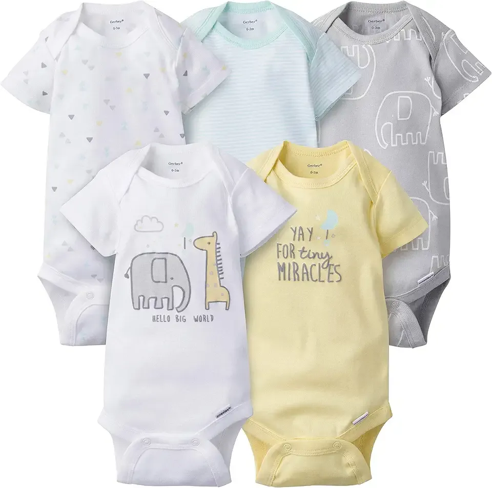 baby-girls 5-pack Short Sleeve Variety Onesies Bodysuits