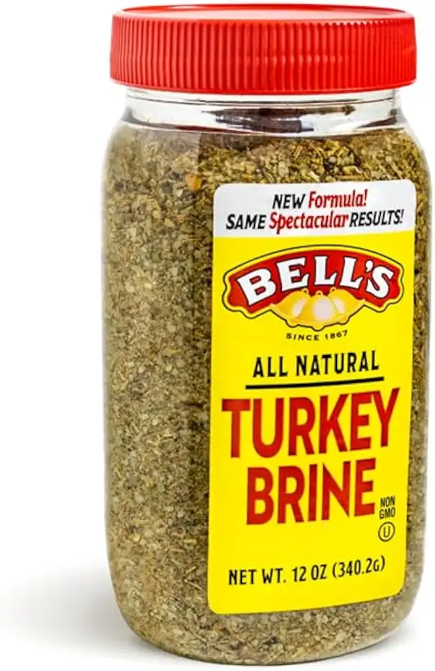 Bell’s Turkey Brine – 12 oz – Apple & Cranberry Infused Brining Mix with Bell’s Seasoning – Moist, Juicy, Flavorful Turkey– Ideal for Roasting, Smoking, or Grilling