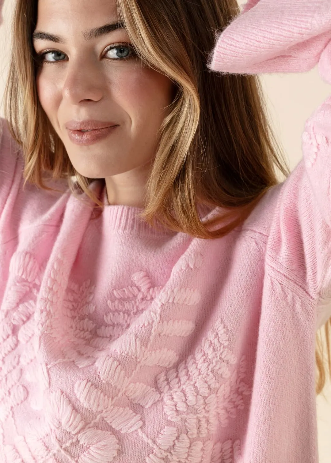 Rosa mönstrad tröja