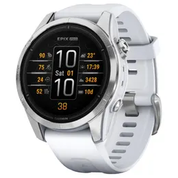 Garmin Epix Pro Gen 2 Smart Sports Watch (Silver with Whitestone Band, 42mm)