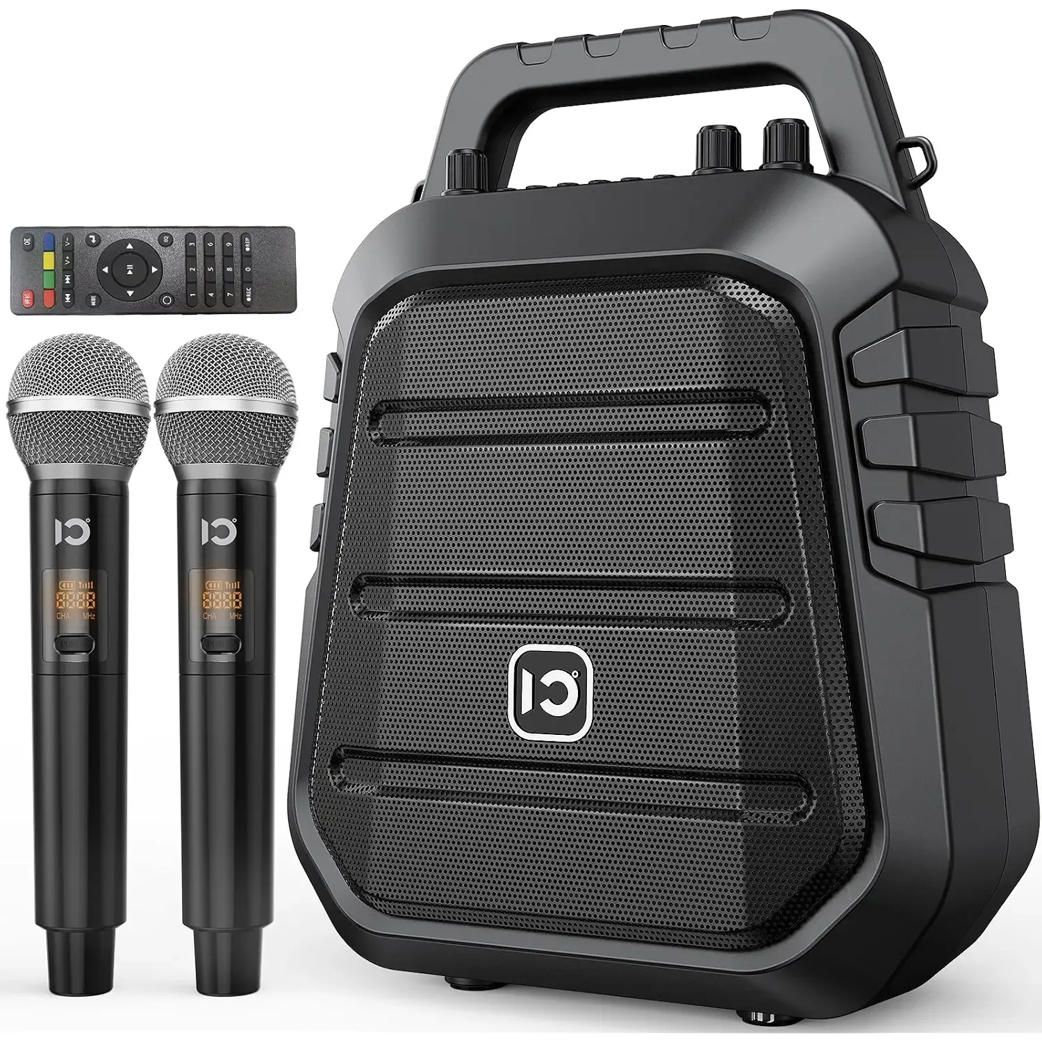 SHIDU 100W Powerful Voice Amplifier with 2 Wireless Microphones | Portable Speaker with Microphone, PA System with Sound Effects, Karaoke Machine Support BT/USB/TF Card/Aux/Guitar