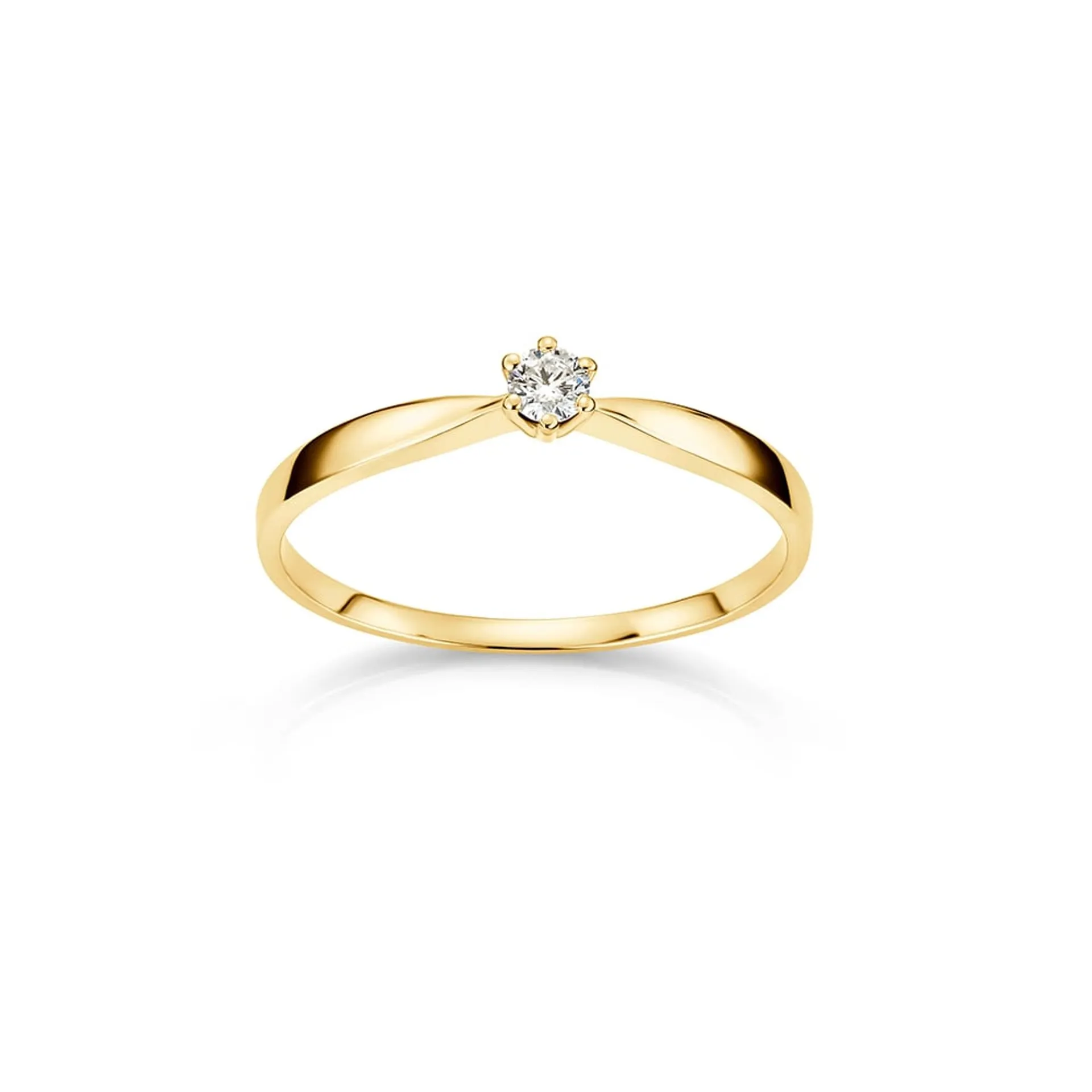 Isabel diamantring i 375 gult gull 0,08 ct