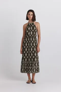 Vestido halter estampado