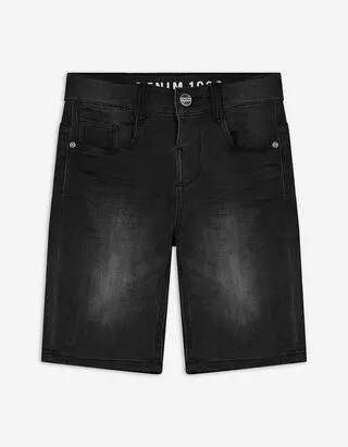 Pantaloncini di jeans - Orlo regolabile - Nero